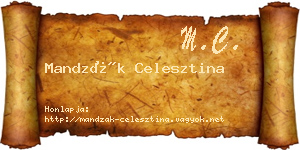 Mandzák Celesztina névjegykártya